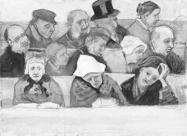 Винсент Ван Гог Церковная скамья с верующими 1882 Музей КрёллерМюллера - фото 22