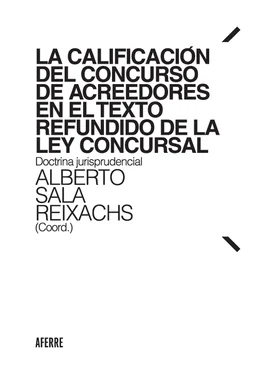 Alberto Sala Reixachs La calificación del concurso de acreedores en el Texto Refundido de la Ley Concursal обложка книги
