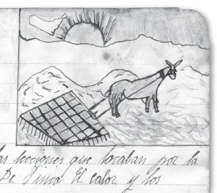 Un matxo que arrossega un trill Dibuix escolar del 1942 Allà va viure una - фото 10