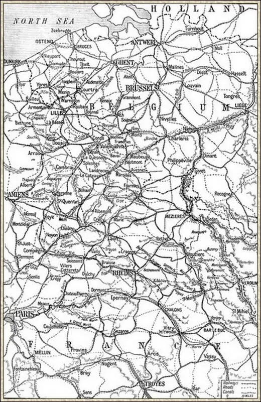 Map to illustrate the British Campaign in France and Flanders 1914 Preface - фото 2