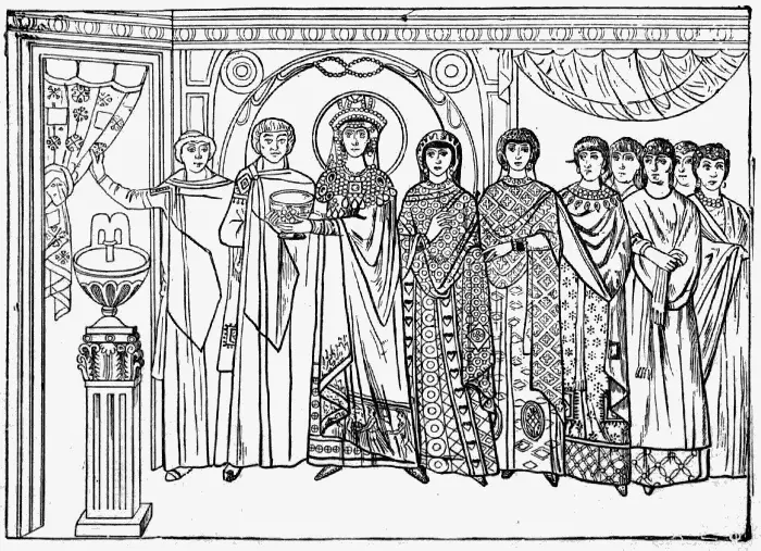 The Empress Theodora And Her Court Reproduced from LArt Byzantin Par - фото 14