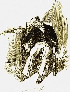 By the table in a wooden armchair the master of the house was seated all in - фото 32