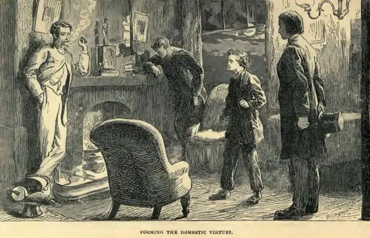 Composedly smoking he leaned an elbow on the chimneypiece at the side of the - фото 68