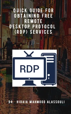 Dr. Hidaia Mahmood Alassouli Quick Guide for Obtaining Free Remote Desktop Protocol (RDP) Services обложка книги