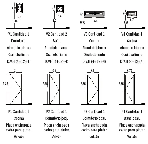 El plano de memoria de carpintería se representa en alzado y define - фото 30
