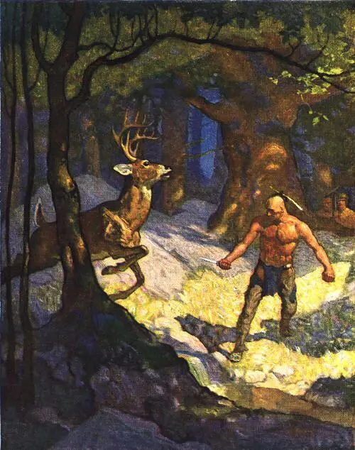 UNCAS SLAYS A DEER Avoiding the horns of the infuriated animal Uncas darted to - фото 3