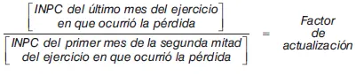 b Factor para actualizar la pérdida fiscal de ejercicios anteriores ya - фото 91