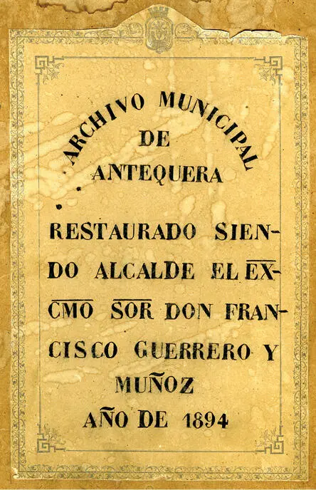 Portadilla expediente de organización del Archivo 1894 El archivo de los - фото 2