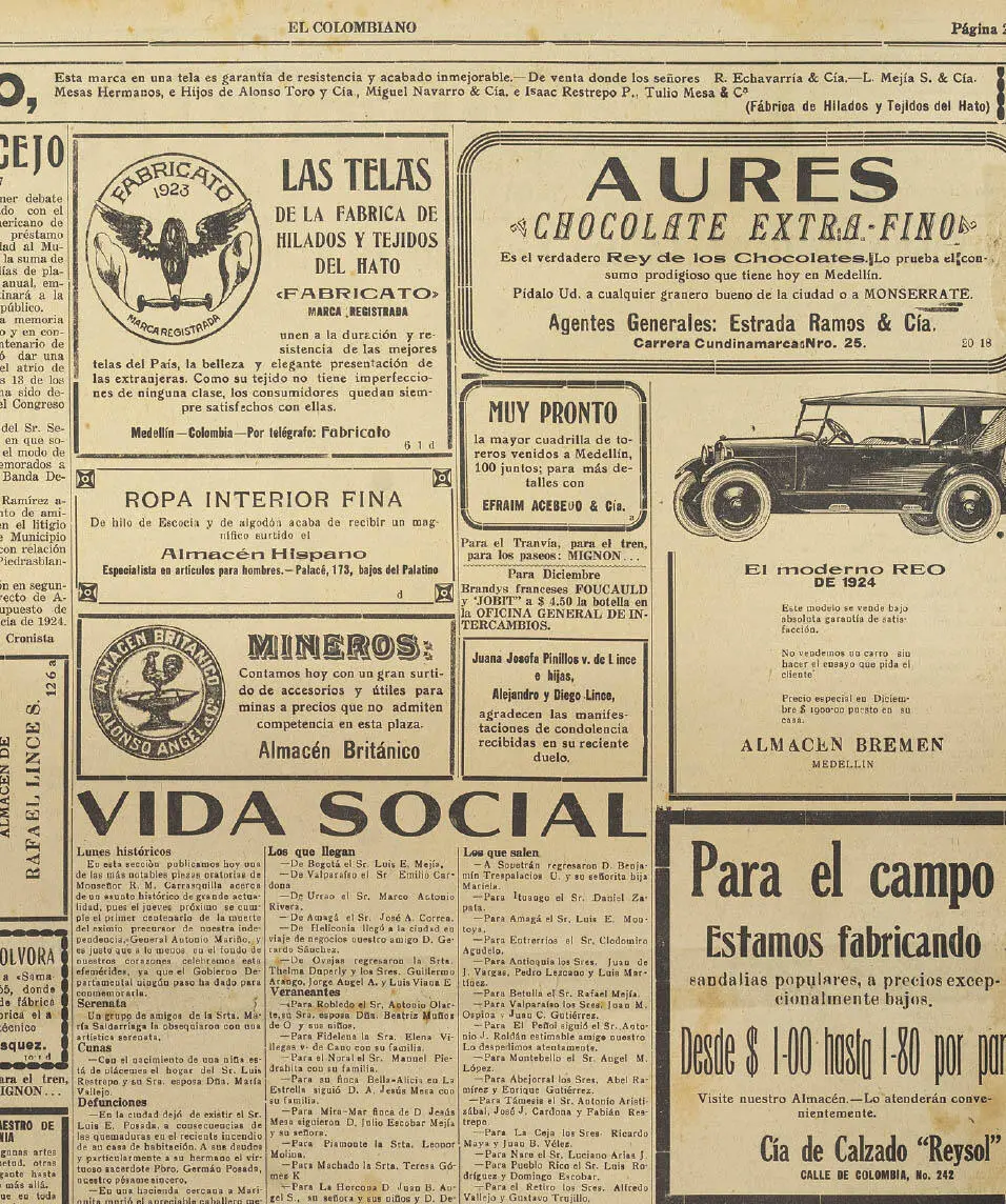 Primer aviso de Fabricato El Colombiano Medellín 10 de diciembre de 1923 - фото 30