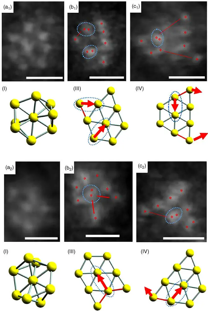 Figure 56 Highresolution electron microscopy images a1c1 and a2c2 of Au - фото 55