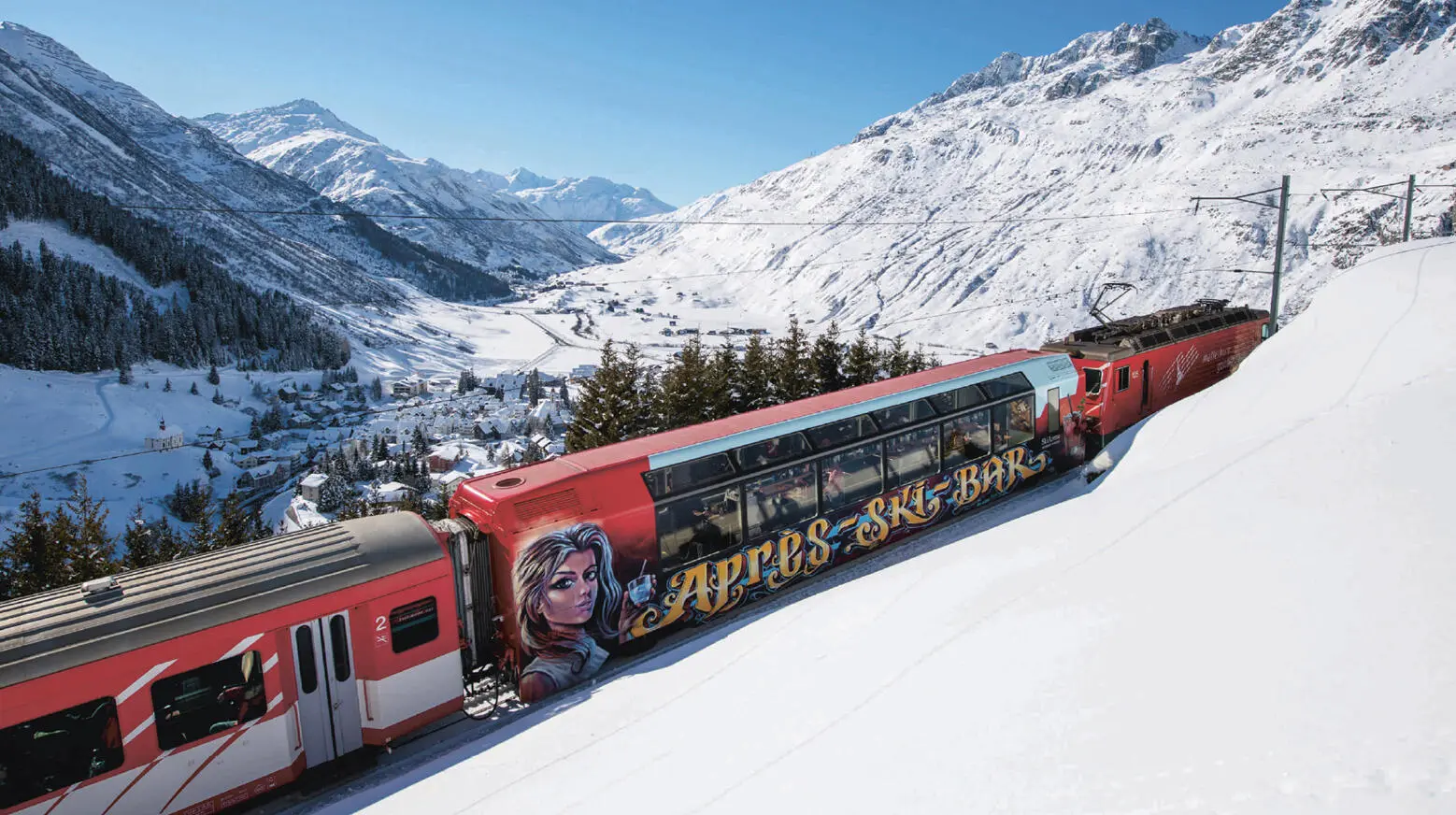 AprèsSki auf Gleisen der Sonderzug bringt Skifahrer von Disentis nach - фото 31