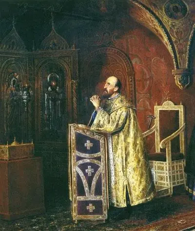 Иван Грозный на моленье Художник В В Пукирев 1884 год Икона Пресвятой - фото 23