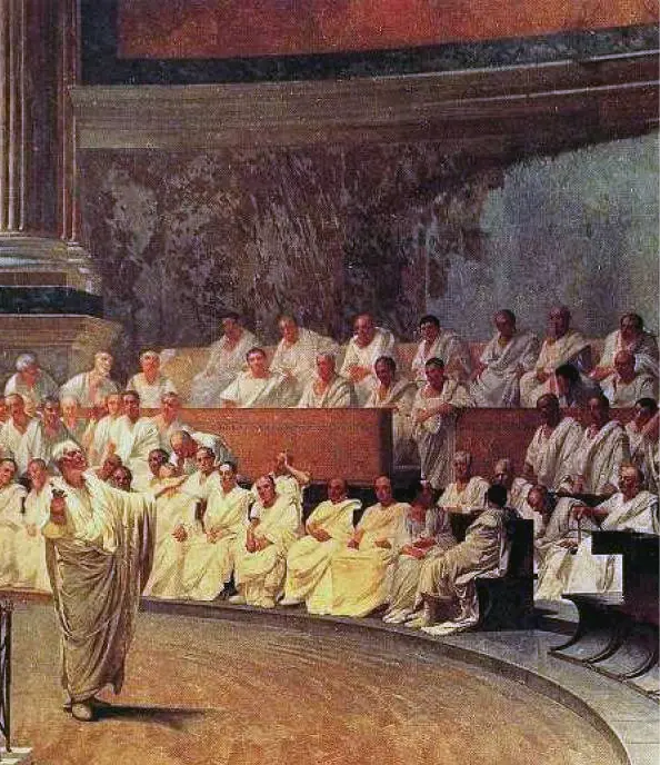 Representación del Senado romano Cesare Maccari Dominio público Aunque esta - фото 3