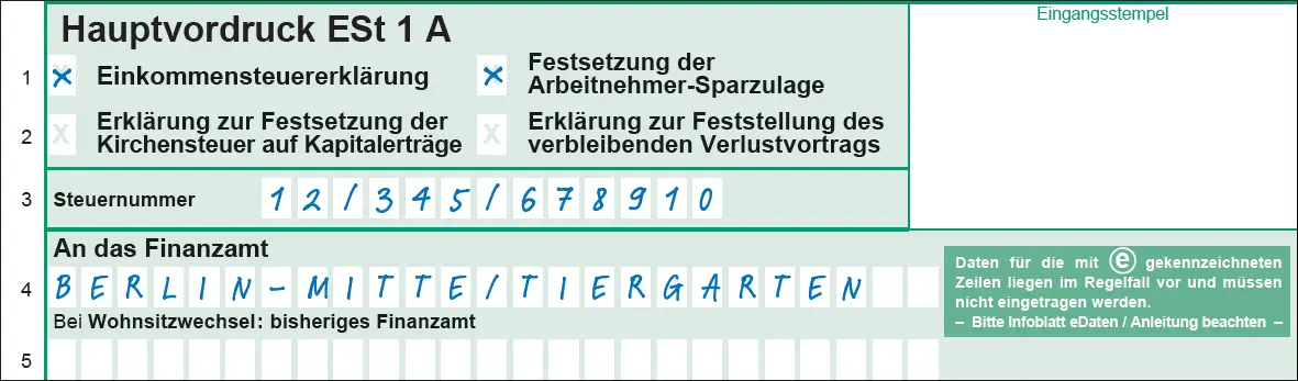 Zeile 6 bis 27 Allgemeine Angaben Die Angabe der Telefonnummer in Zeile 6ist - фото 107
