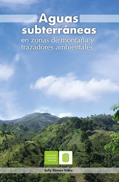 Sully Gómez Aguas subterráneas en zonas de montaña y trazadores ambientales обложка книги