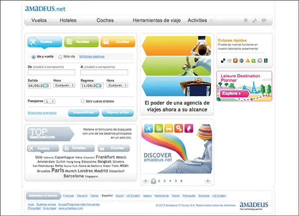 Vista general de la página Web del GDS Amadeus Barra de inicio de la web del - фото 167