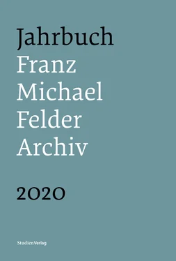 Jürgen Thaler Jahrbuch Franz-Michael-Felder-Archiv 2020 обложка книги