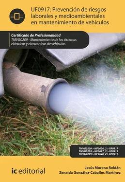 Jesús Moreno Roldán Prevención de riesgos laborales y medioambientales en mantenimiento de vehículos. TMVG0209 обложка книги