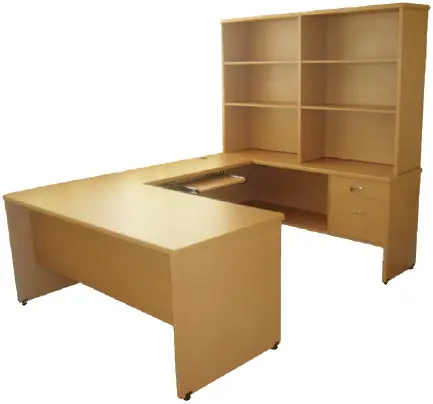 Escritorio con estantería fabricada con tablero aglomerado melaminado en roble - фото 93