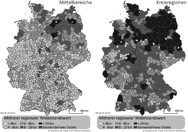 Abb 21 Innerer Widerstandswert von Planungsregionen links Mittelbereiche - фото 7