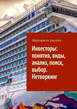 Маргарита Акулич Инвесторы: понятия, виды, анализ, поиск, выбор. Нетворкинг обложка книги