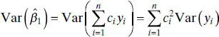 because the observations yi are uncorrelated and so the variance of the sum is - фото 89