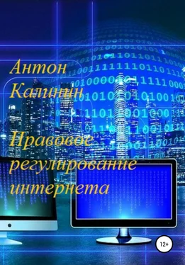 Антон Калинин Правовое регулирование интернета обложка книги