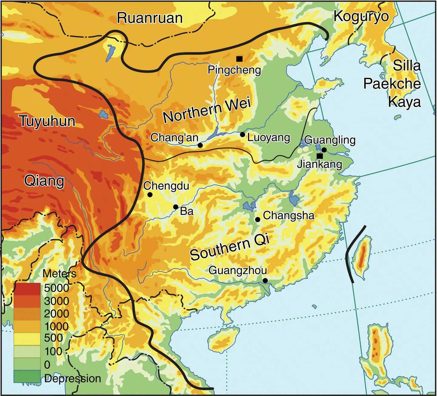 Map of Northern Wei and Southern Qi ca 4th6th centuries The main dynasties - фото 9