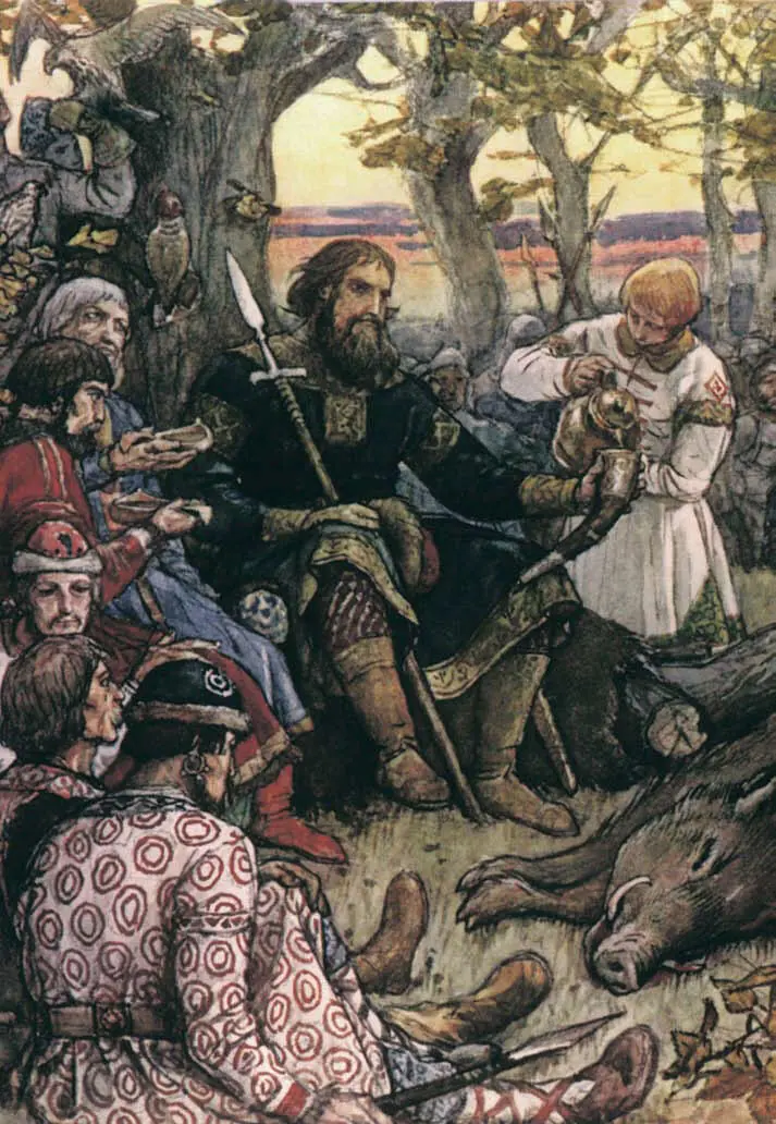 В М Васнецов Отдых великого князя Владимира Мономаха после охоты Фрагмент - фото 23