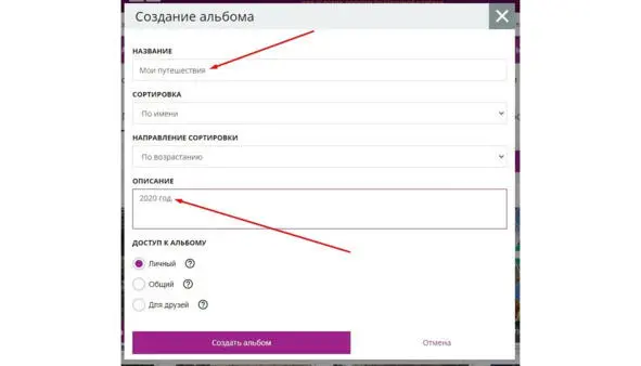 Пишем своё название альбома и рекомендую писать дату в описании После нажатия - фото 11
