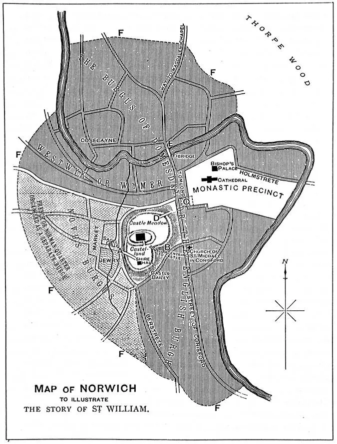 Ил 2 Карта Норвича в 1140х годах ок 1150 суд над Симоном де Новером в - фото 2