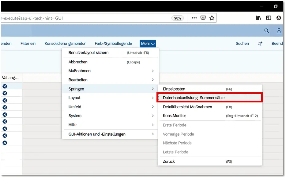 Abbildung 310 Menüeintrag für Datenbankanlistung Auf dem Selektionsbildschirm - фото 23