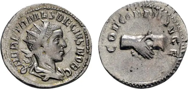 Figura 8Antoniniano de plata de Herenio Etrusco acuñado en la ceca de Roma en - фото 11