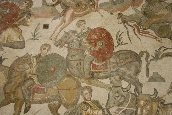 Figura 21Detalle del mosaico de la gran cacería en la villa romana del Casale - фото 26