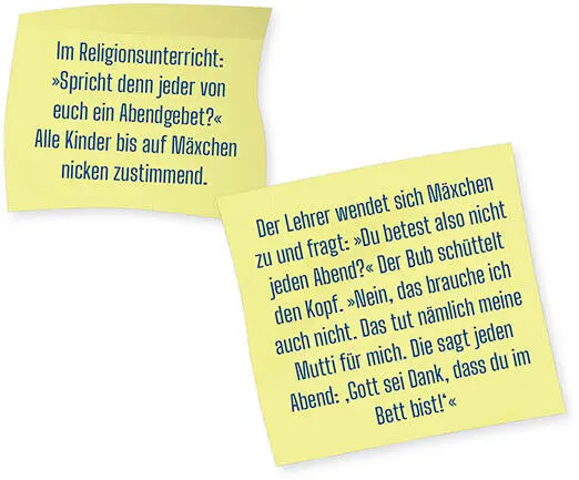 Im Religionsunterricht Spricht denn jeder von euch ein Abendgebet Alle - фото 28