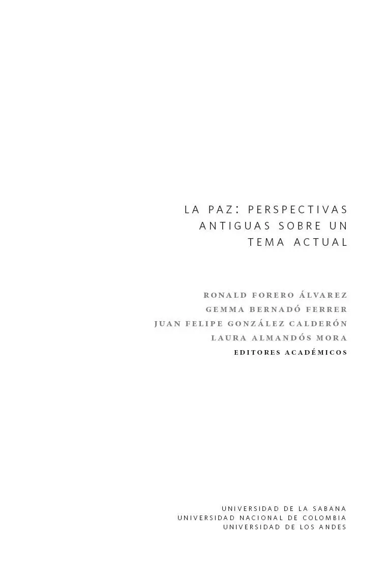 La paz perspectivas antiguas sobre un tema actual Ronald Forero Álvarez - фото 3