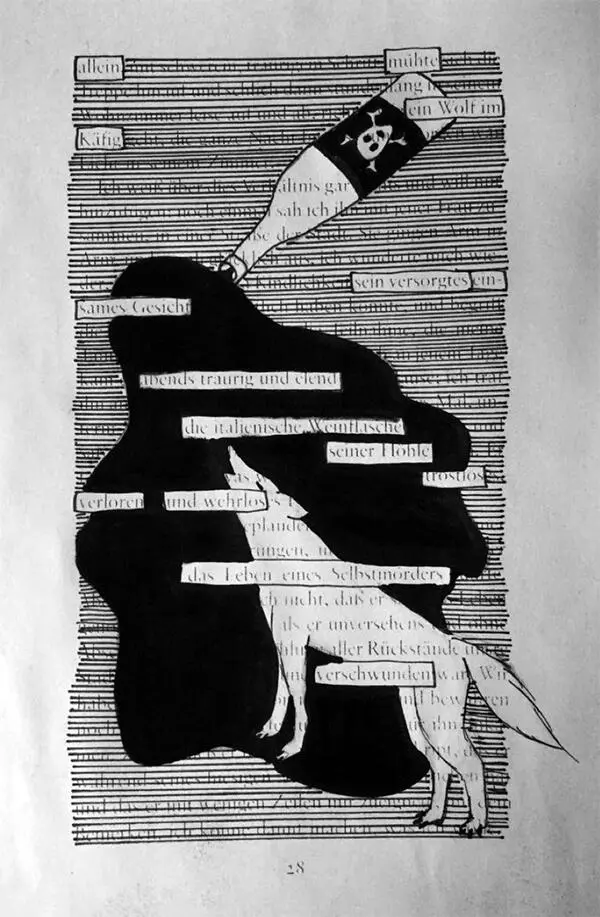 Abb 4 Blackout Poetry zu einer Seite aus Hesses Steppenwolf Maike - фото 4