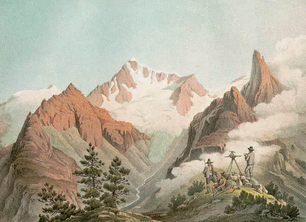 Der Monte Saline vom Monte Viòz aus aquarellierte Zeichnung von Moritz - фото 26