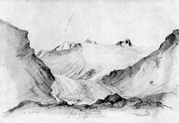 Großvenediger Bleistiftskizze 1863 Steinitzer 1924 Payers Erstlingsaufsatz - фото 10