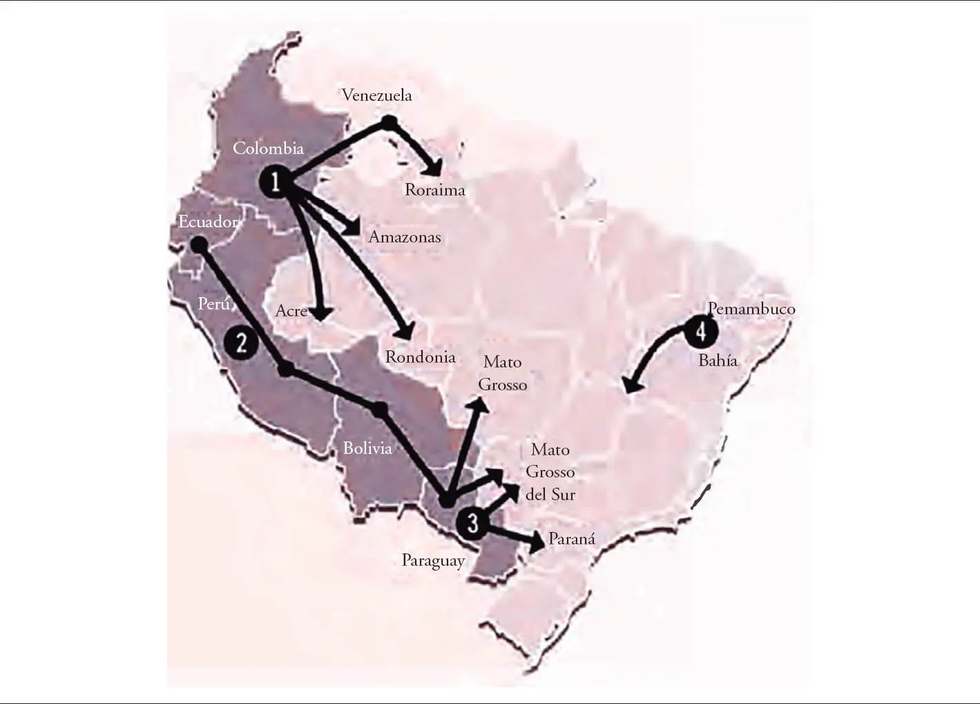 Figura 4 Mapa de rutas de cocaína y marihuana hacia Brasil Fuente OGlobo - фото 7
