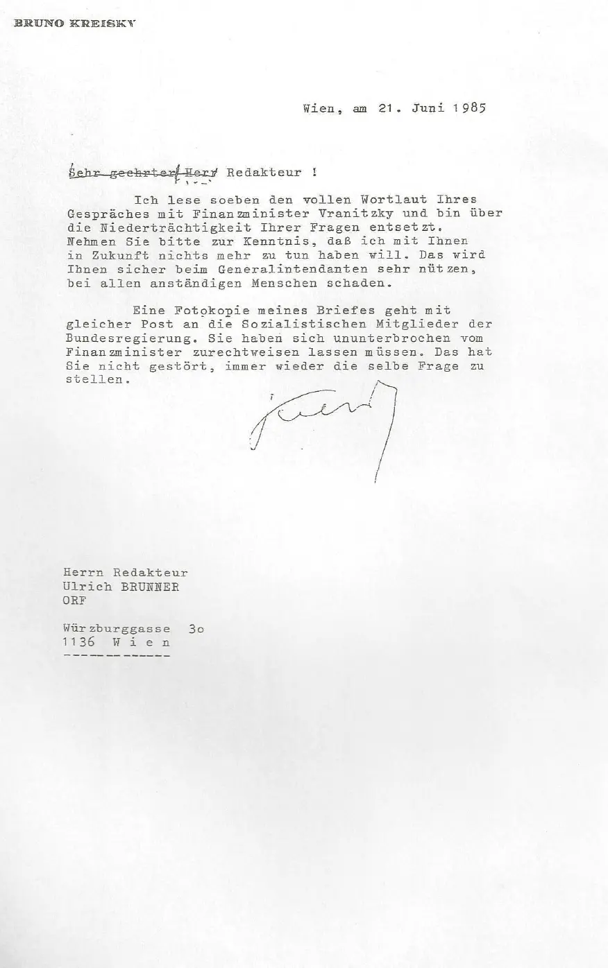 Der erboste Brief war der letzte Kontakt des AltBundeskanzlers zu mir Vorher - фото 2