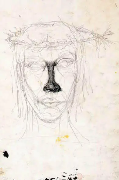 Jesus mit schwarzer Nase 1959 Bleistift und Tusche auf Karton 44 x 31 cm - фото 60