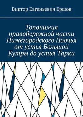 Виктор Ершов Топонимия правобережной части Нижегородского Поочья от устья Большой Кутры до устья Тарки обложка книги