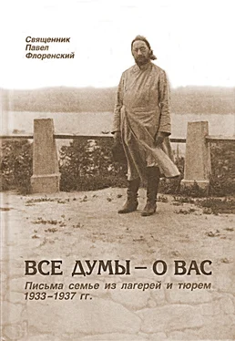 Павел Флоренский Все думы – о вас. Письма семье из лагерей и тюрем 1933-1937 гг. обложка книги