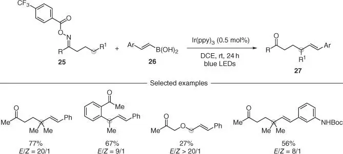 Scheme 27 Intermolecular remote Csp 3H and CC vinylations via iminyl - фото 43