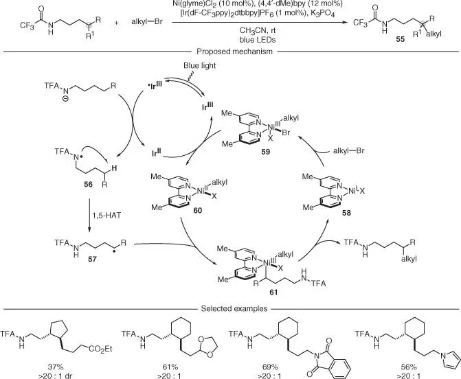 Scheme 215 Regioselective crosscoupling of Csp 3H bonds and alkyl bromides - фото 53