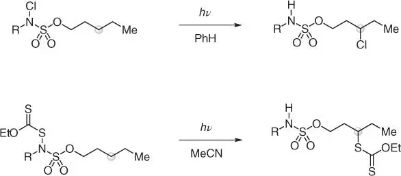 Scheme 220 γCsp 3H chlorination and xanthylation of sulfamate esters via - фото 58
