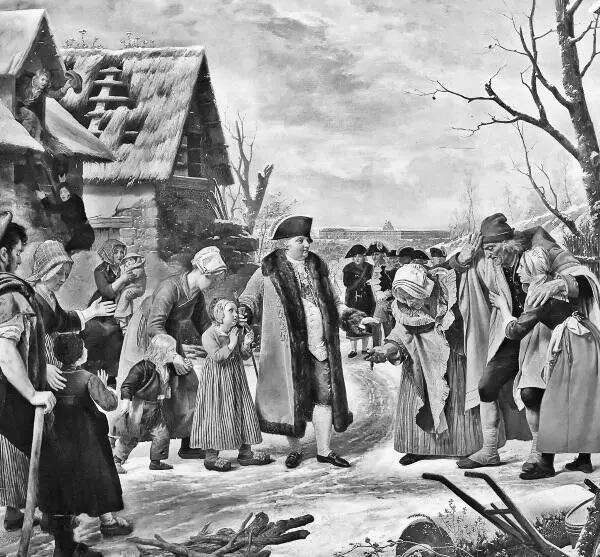 Людовик XVI раздает милостыню крестьянам Неизвестный художник XIX в Прошло - фото 15