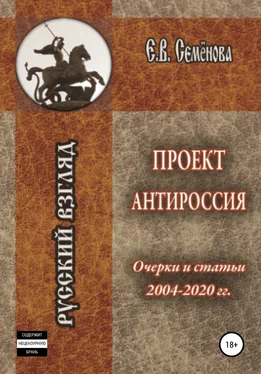 Елена Семёнова Проект Антироссия. Очерки и статьи 2004–2020 годов обложка книги