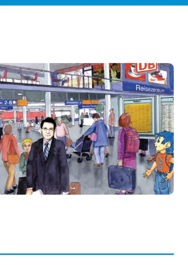 Benny Blu im Bahnhof Benny Blu eilt mit seinem Papa durch den Bahnhof Sie - фото 3
